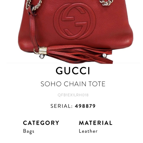 Gucci Red Shoulder Bag with Tassel and Chain Strap - Picture 2 of 3